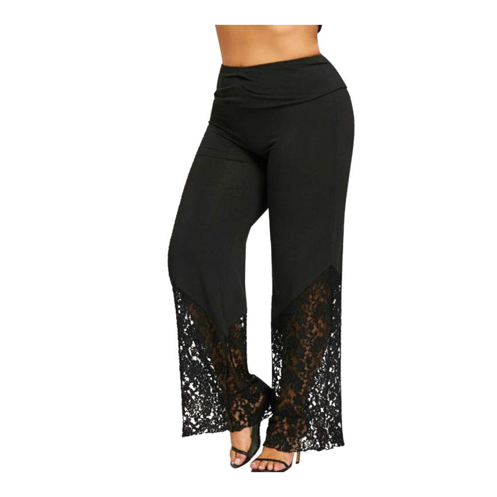 Entdecke den ultimativen Komfort Schwarze Damen-Spitzenhose für lässige Eleganz und Bewegungsfreiheit. Perfekt für Yoga Tanz und den Sommer. In Übergröße erhältlich