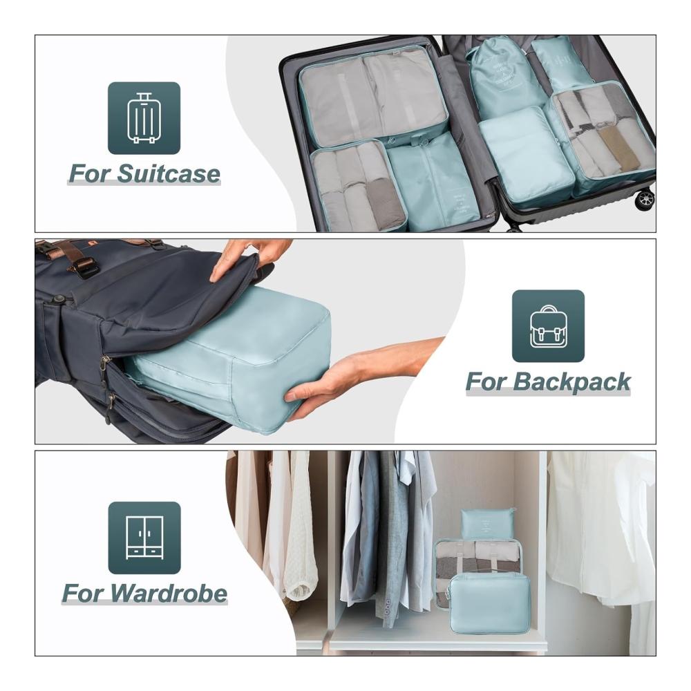 Effiziente Gepäckorganisation mit Kofferorganizer-Set | Platzsparende Reise-Packwürfel für perfekte Gepäckklassifizierung | Große Kapazität und Farboptionen