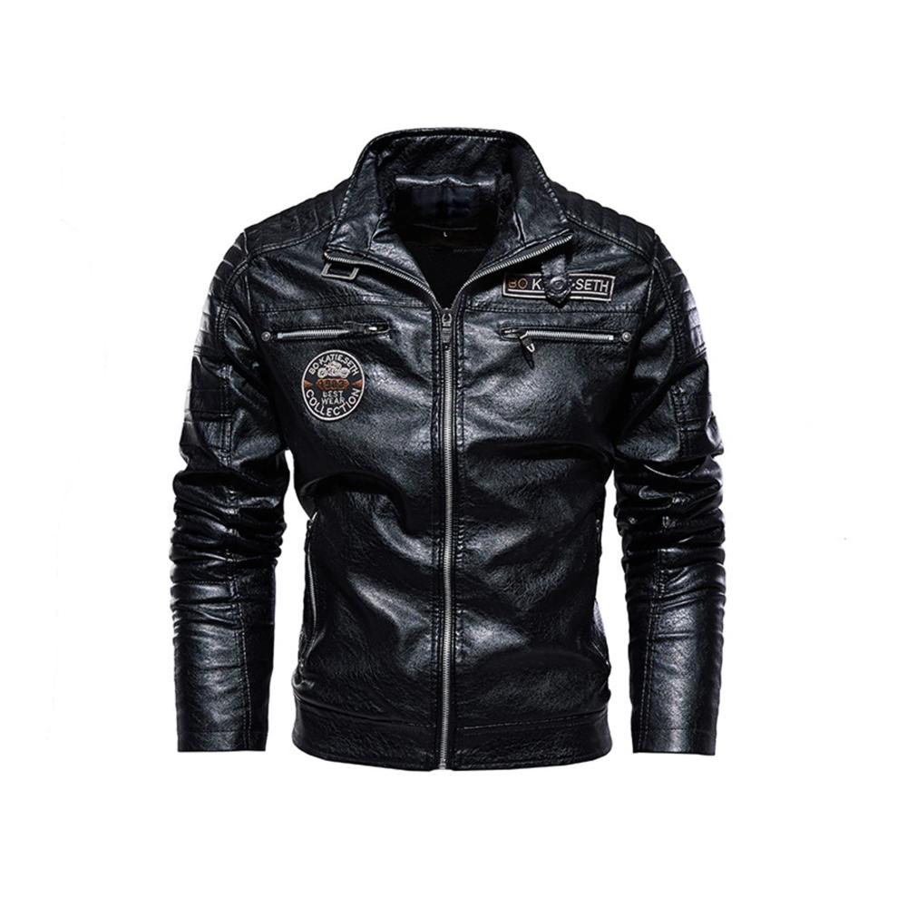 Stilvoll und robust Herren Lederjacke - Trendiger PU Mantel für Motorradliebhaber - Tough Guy Plus mit kuscheligem Fleece - Langärmlig mit Reißverschluss - Top-Wahl für modebewusste Männer