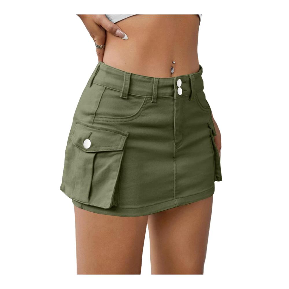 Entdecken Sie den angesagten Damen Y2K Minirock Vintage Low Waist Cargo Rock mit Taschen – Perfekt für den Sommer! Trendige Y2K Kleidung für Ihren einzigartigen Look