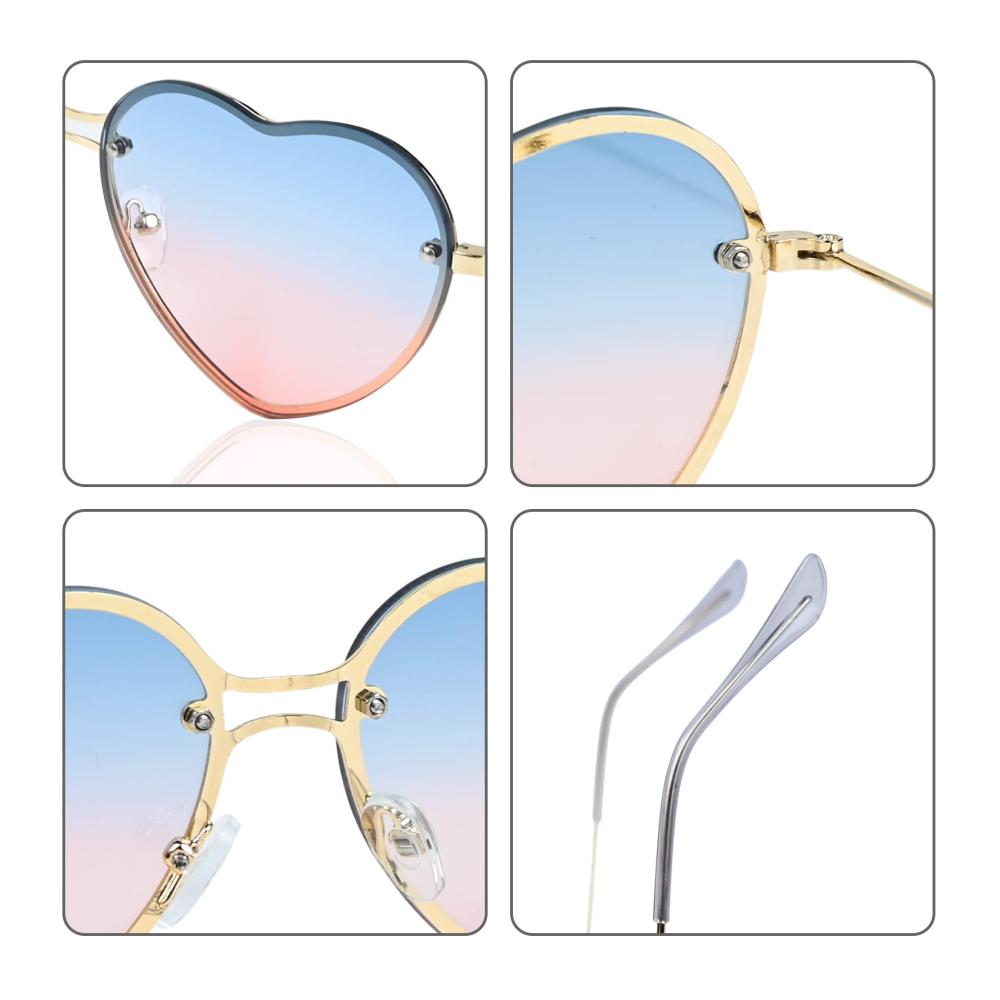 Entdecke den Charme der Sonne Herzförmige Metallrahmen Sonnenbrille - UV400 Schutz und Hippie Flair in bunten Nuancen. Perfektes Accessoire für stilbewusste Damen und Herren