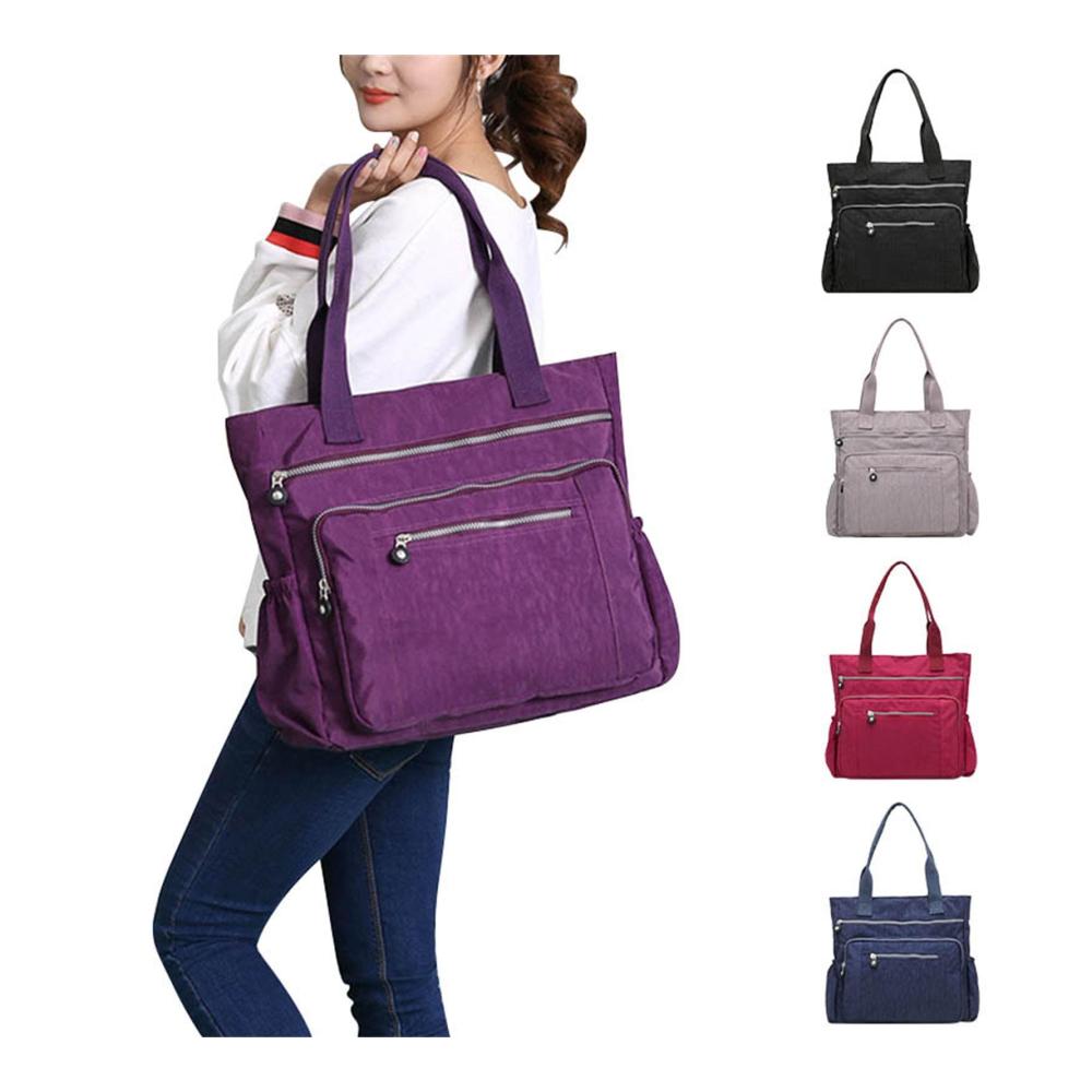 Entdecken Sie stilvolle Henkeltaschen für Damen Nylon Handtasche Damen Tote Bag Groß & praktisch für Arbeit Schule und Einkauf. Mit Reißverschluss und Innentasche. Perfekter Begleiter