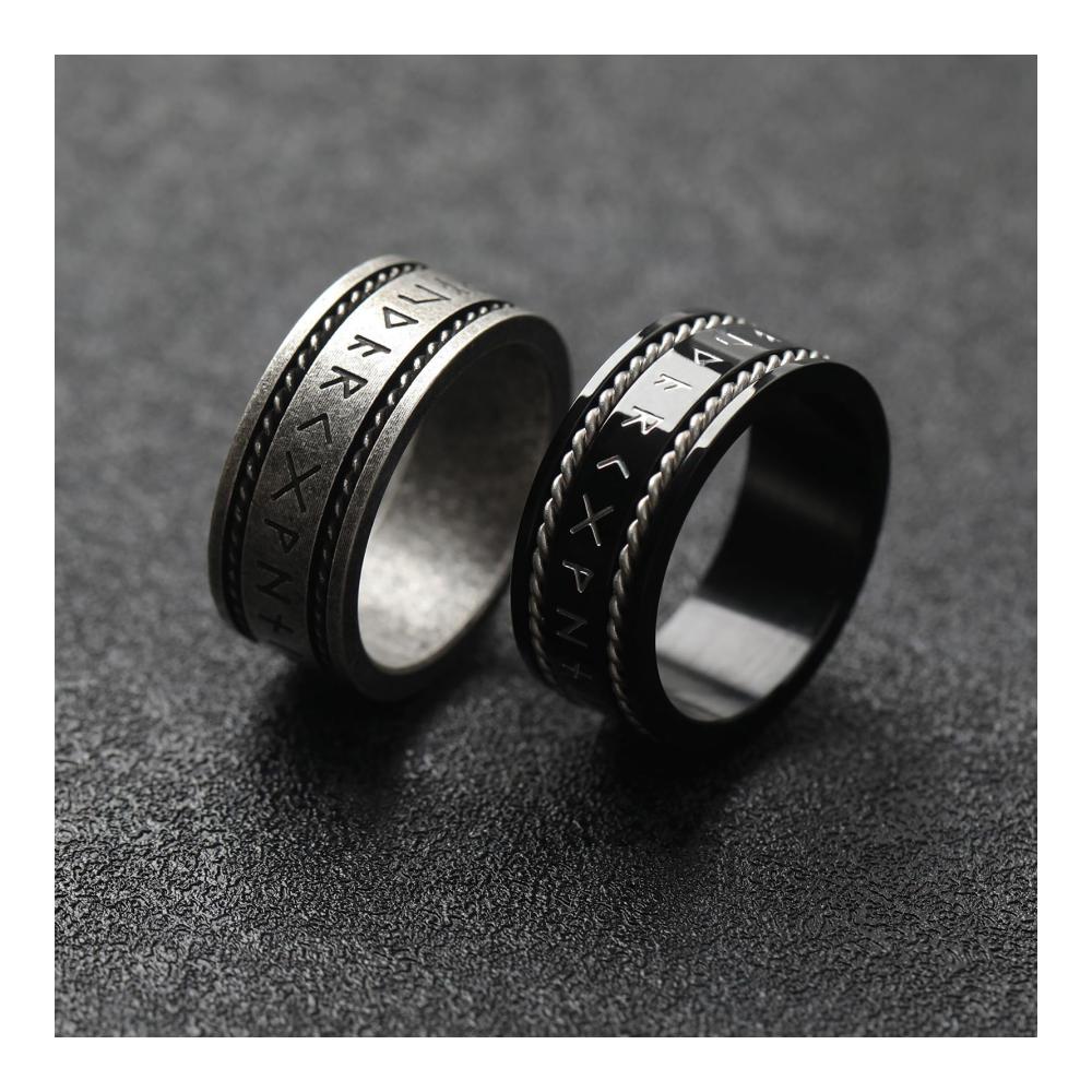 Stilvolle Wikinger Ringe für Herren | Nordische Rune Gothic & Hip Hop Stil | Hochwertiger Edelstahl | Viking Schmuck für den modernen Mann | Einzigartiges Statement am Finger