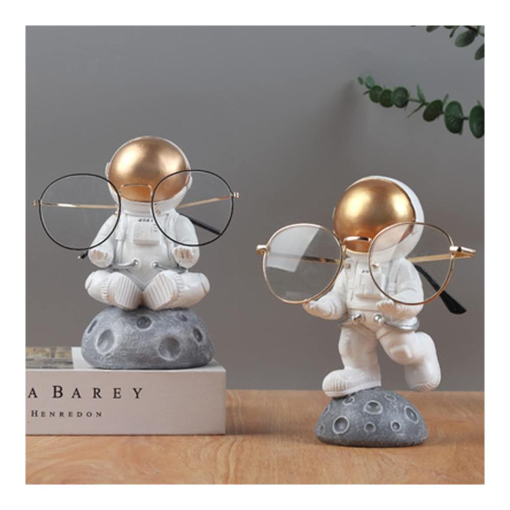 Brillenhalter Astronaut Figuren | Harz Statuen für Brillen & Accessoires | Niedliche Desktop Brillenhalterung | Sonnenbrillen Organizer & Display Stand | Einzigartiges Zubehör für Brillenliebhaber