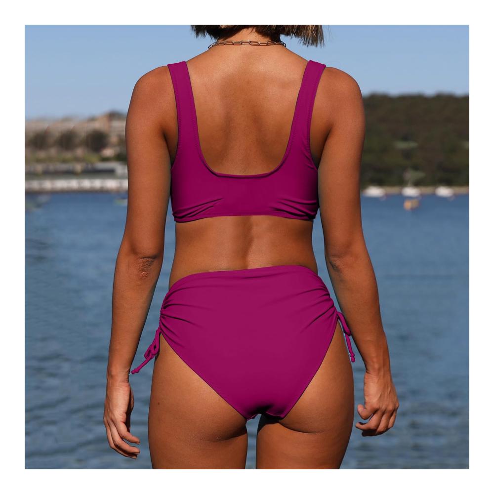 Entdecke den ultimativen 2024 Damen Bikini! Verführerischer Zweiteiler mit V-Ausschnitt und Bauchkontrolle für ein sexy Strandoutfit. Jetzt in b-Hot Pink erhältlich