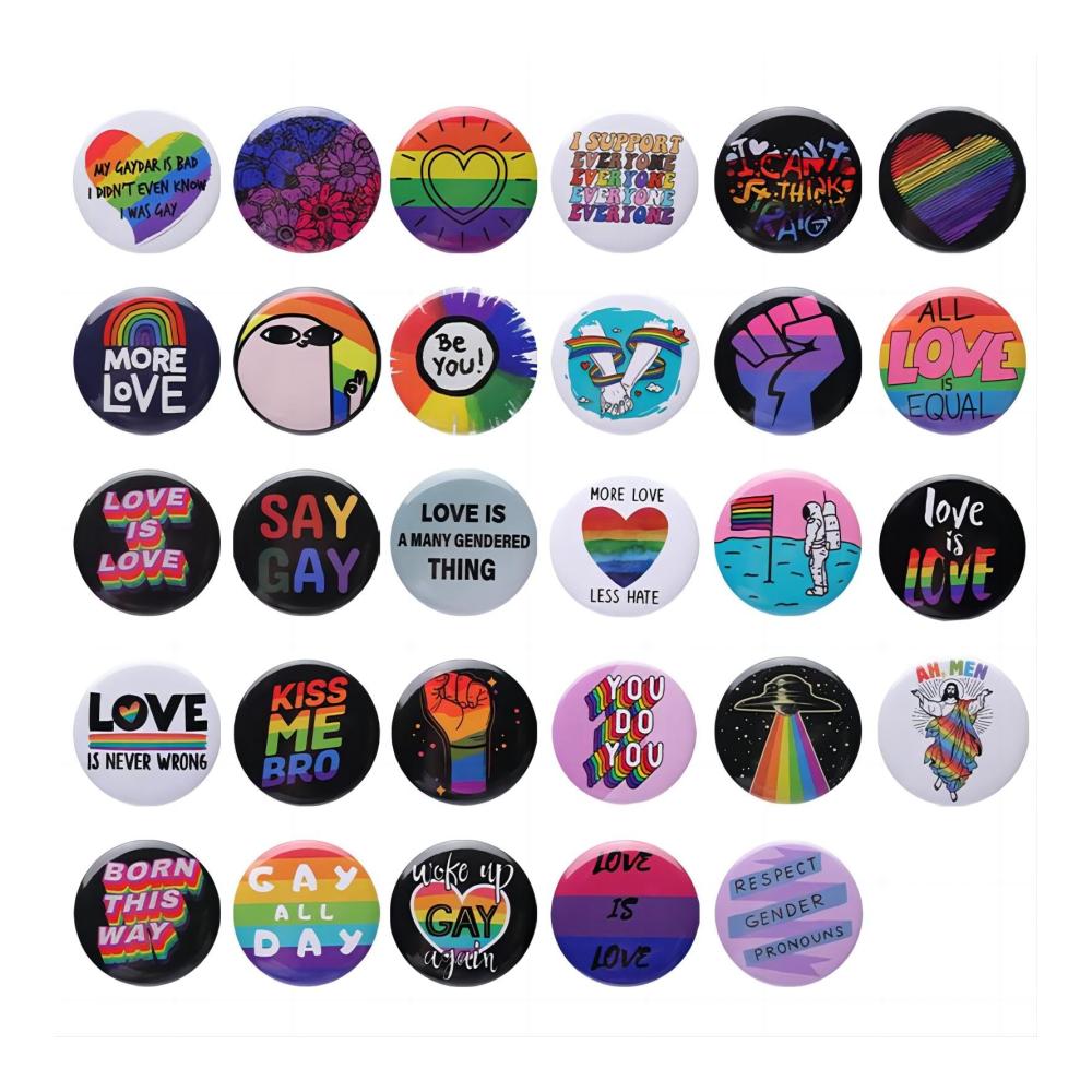 Bringen Sie Ihren Stolz zum Ausdruck! Vielseitige Regenbogen-Flagge Broschen & Anstecknadeln für LGBT-Liebhaber 29 Stück 4.4x4.4cm Metall perfekt für Kleidung Hüte und Taschen. Ohne Einlage