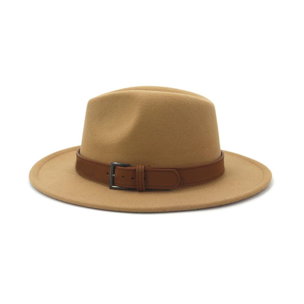 Einzigartiger Stil Fedora & Trilby Hut in Braun mit Großer Krempe und Gürtelschnalle - Perfekt für Partys Hochzeiten und besondere Anlässe