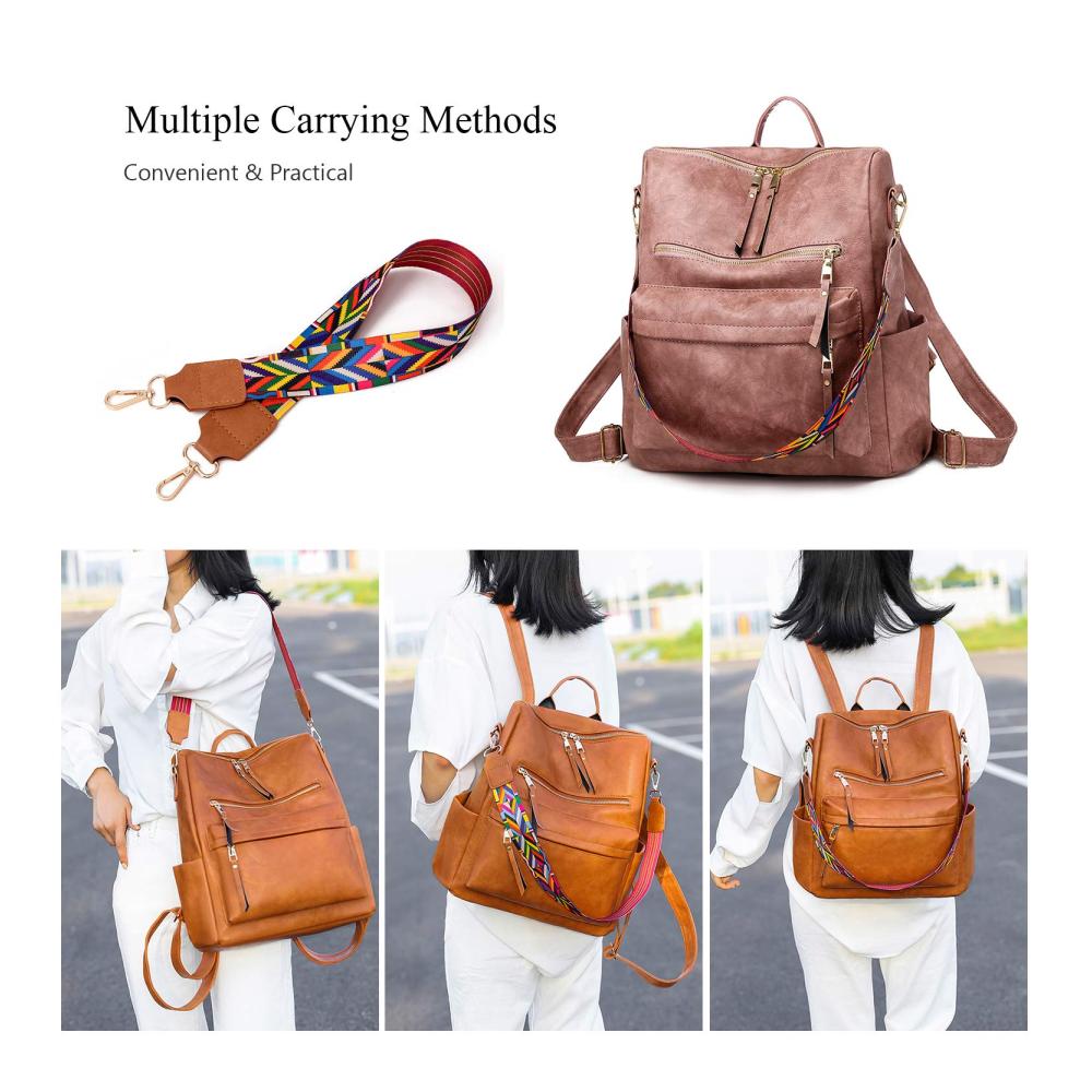 Stilvolle Damen Rucksackhandtaschen 3-in-1 Multifunktionalität für Mädchen - PU Leder Schulranzen Handtasche & Reisetasche - Hochwertige Qualität und vielseitiger Stil