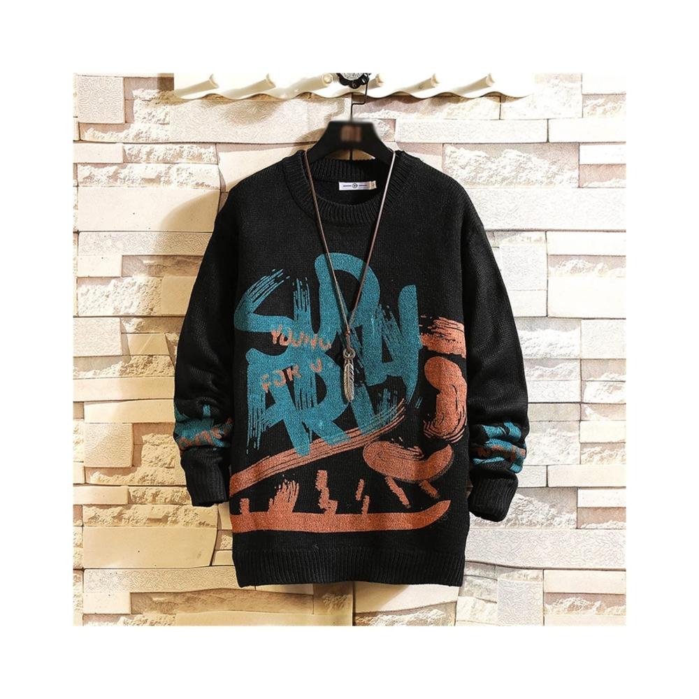 Stilvoller kihuu Herren Pullover Harajuku Streetwear mit übergroßen Langärmeln. Perfekte Mode für Hip-Hop-Fans. Holen Sie sich Ihren neuen Lieblings-Pullover jetzt