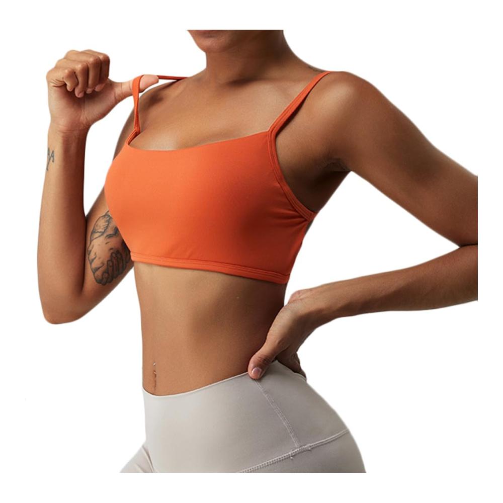 Ultimativer Komfort und Support Damen Sport-BHs für jedes Workout! Spaghetti-Träger Bustier mit elastischem Rücken und ärmellosem Design. Perfekt für Yoga und mehr. Entdecke jetzt