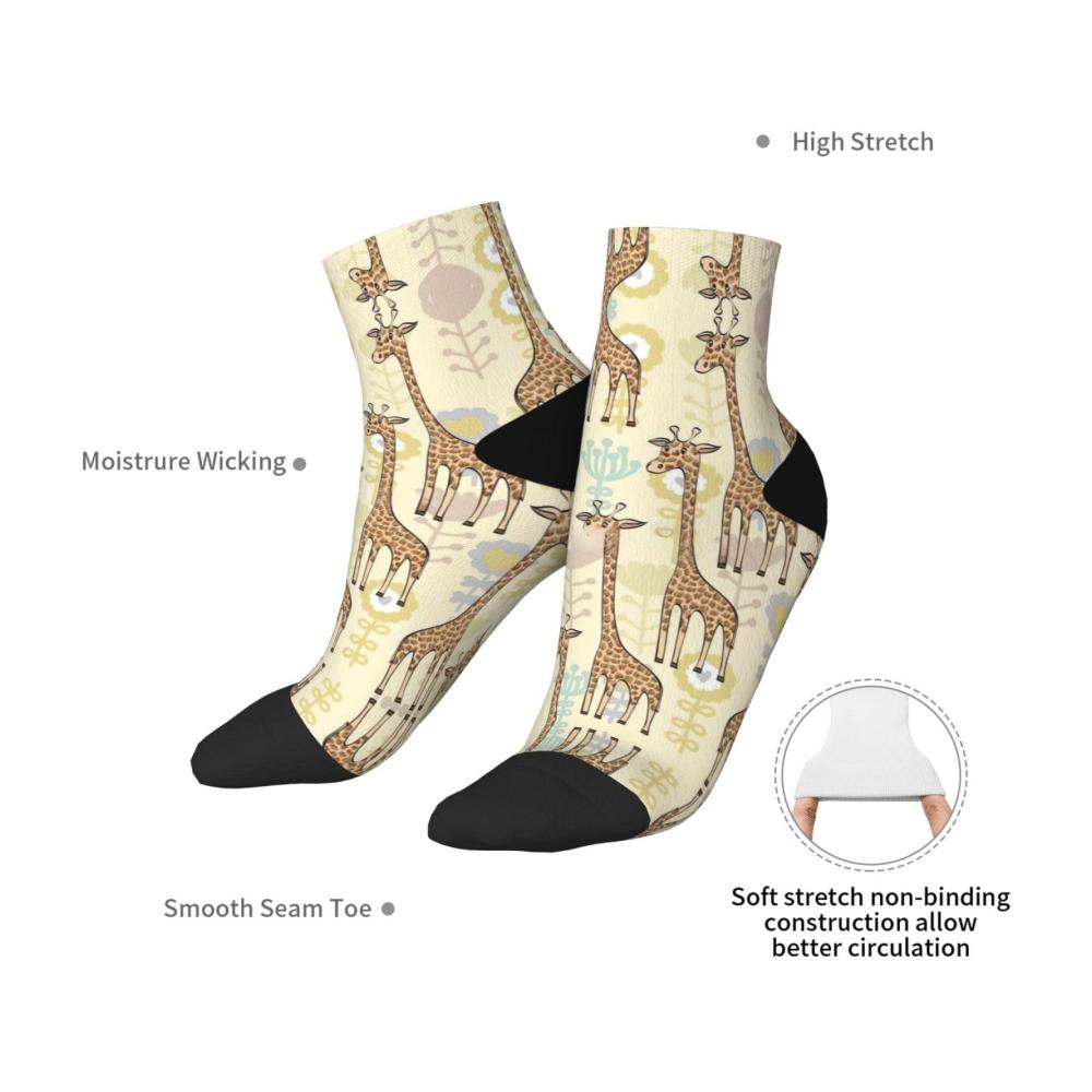 Stilvoll und Bequem Handgezeichnete Giraffen-Knöchelsocken für Damen und Herren - Einheitsgröße Modische Muster Ideal für Erwachsene Hoher Tragekomfort