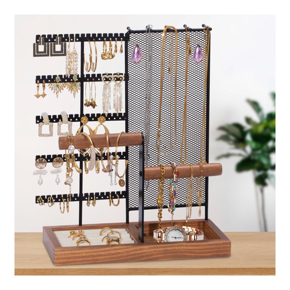 Organisieren Sie Ihre Schätze stilvoll! Theassli Schmuckständer - Perfekte Aufbewahrungslösung für Ketten Armbänder Ringe und Uhren - Platzsparend und elegant