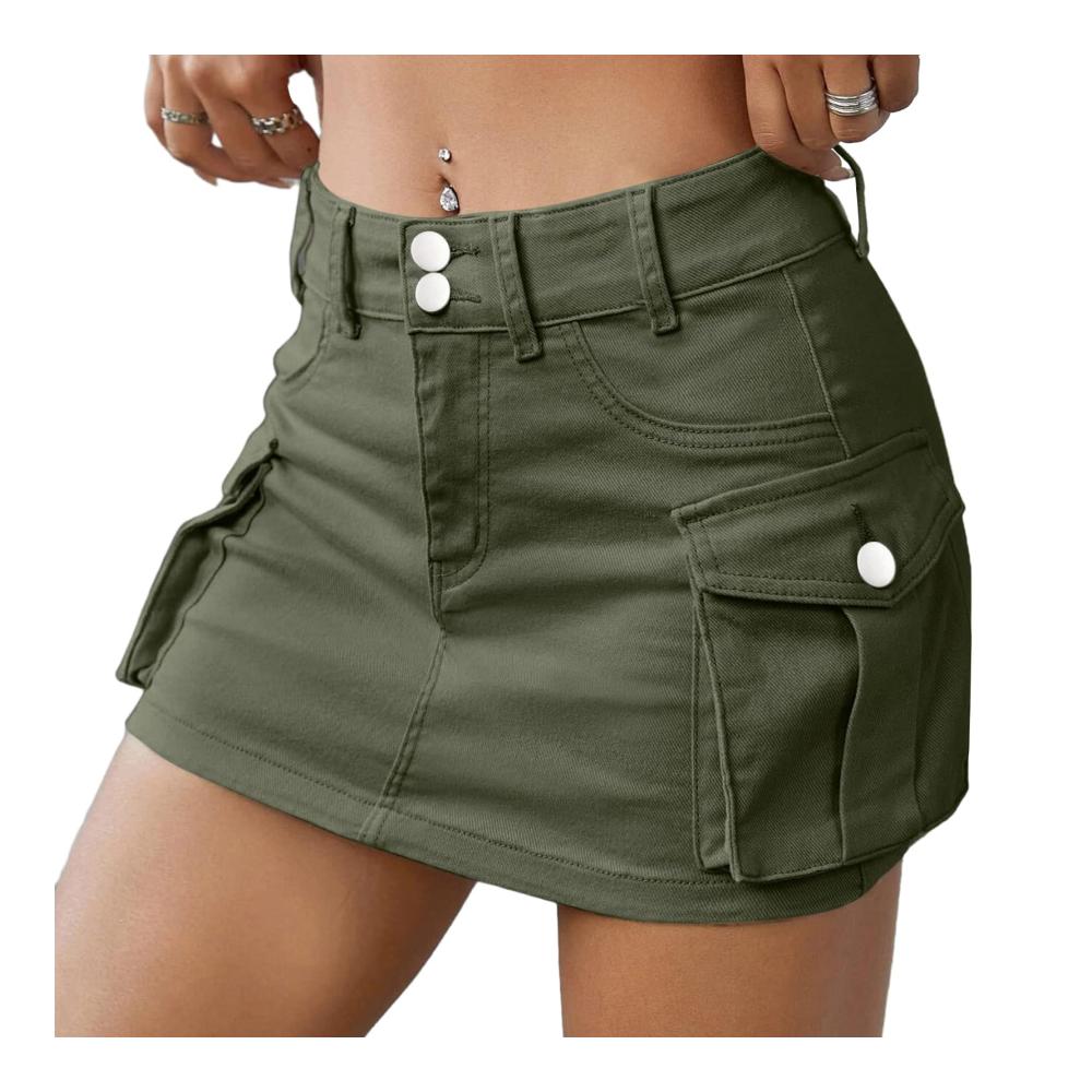 Entdecken Sie den angesagten Damen Y2K Minirock Vintage Low Waist Cargo Rock mit Taschen – Perfekt für den Sommer! Trendige Y2K Kleidung für Ihren einzigartigen Look