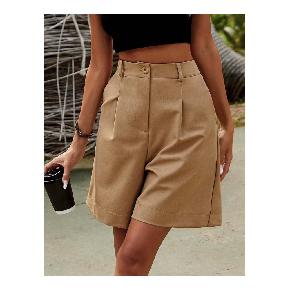 Sommer-Shorts für Damen Elegante Bermuda-Shorts mit elastischer hoher Taille weitem Bein und praktischen Taschen - ein Must-have für jeden Anlass