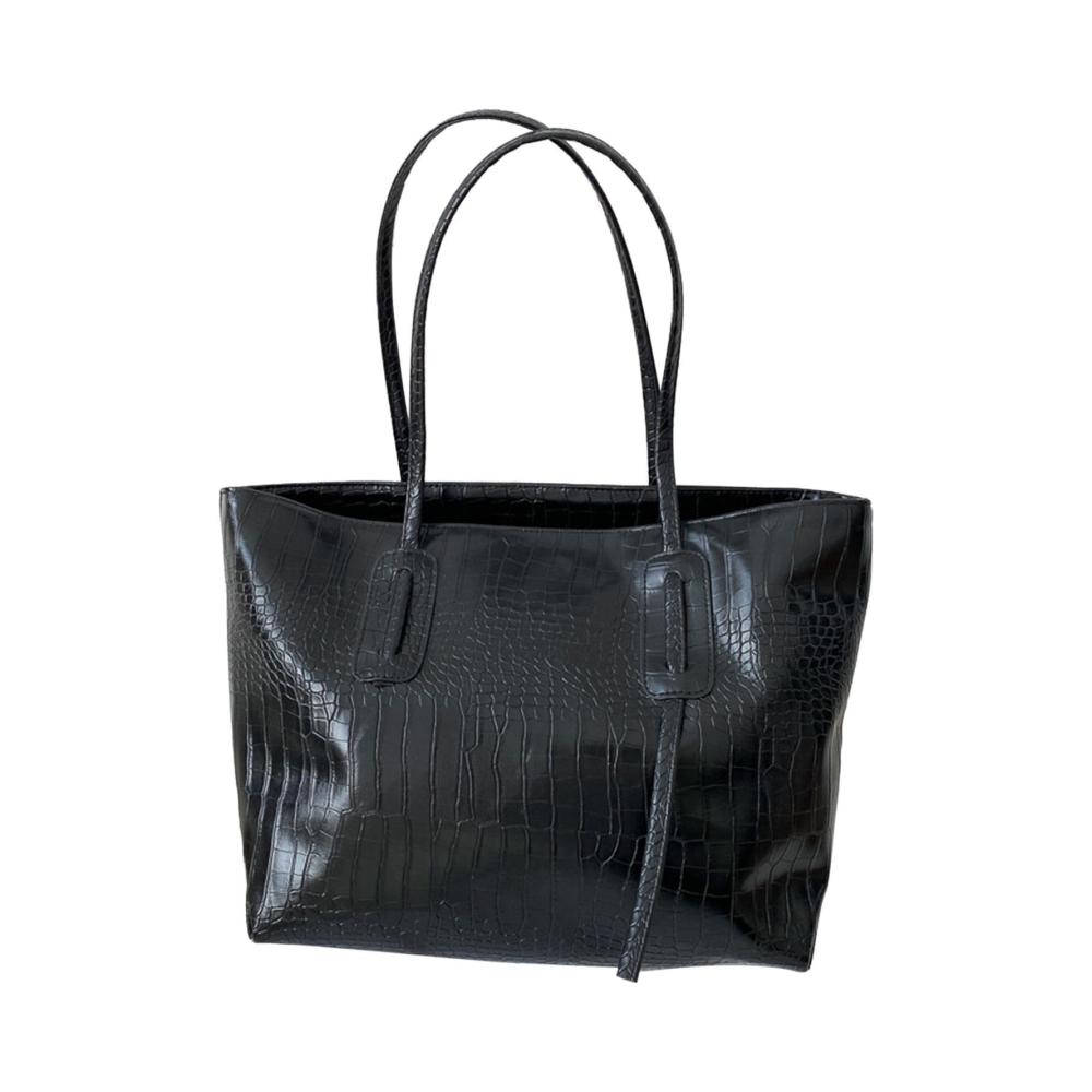 Exquisite Damen Handtasche in Schwarz Großer Shopper aus hochwertigem PU-Leder für stilvolles Shopping Arbeit und Reisen! Elegant geräumig und funktional