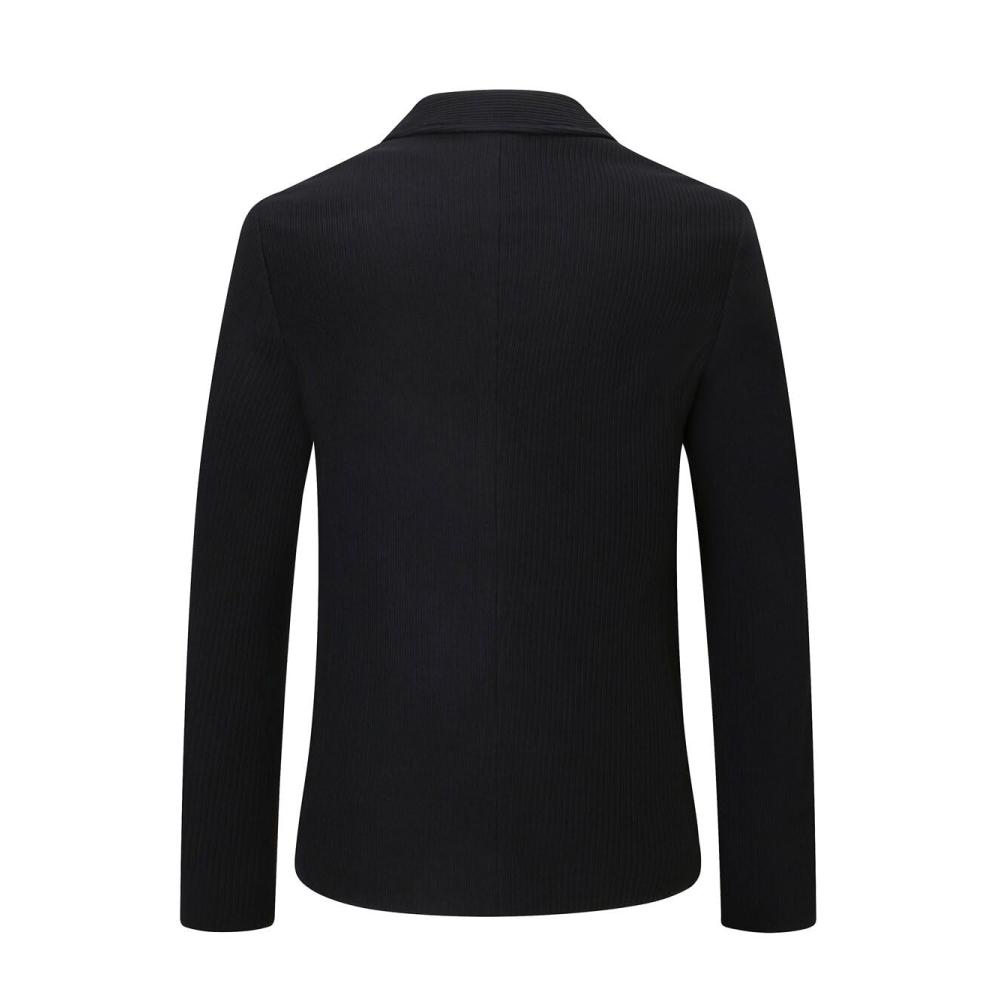 Einzigartiges Herren Sakko Elegante Slim Fit Schwarz Cord Anzugjacke mit 2 Knöpfen für stilvolle Freizeit- und Sportlooks. Jetzt entdecken