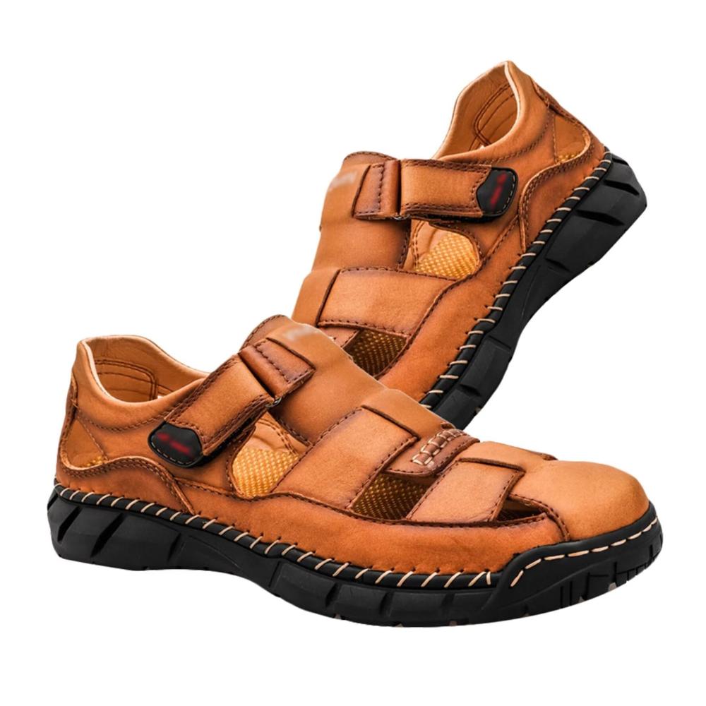 Hochwertige Herren-Sandalen aus robustem Leder für Outdoor-Abenteuer Wasserdicht geschlossene Zehe perfekt zum Wandern und Strandspaß