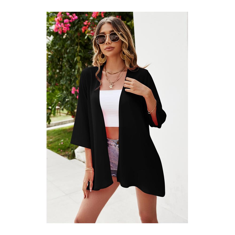 Sommer Must-Have Damen Pareos & Strandkleider Kimono Cardigan 3/4 Arm Boho Cover Up - Leicht Luftig & Stilvoll für den Strand