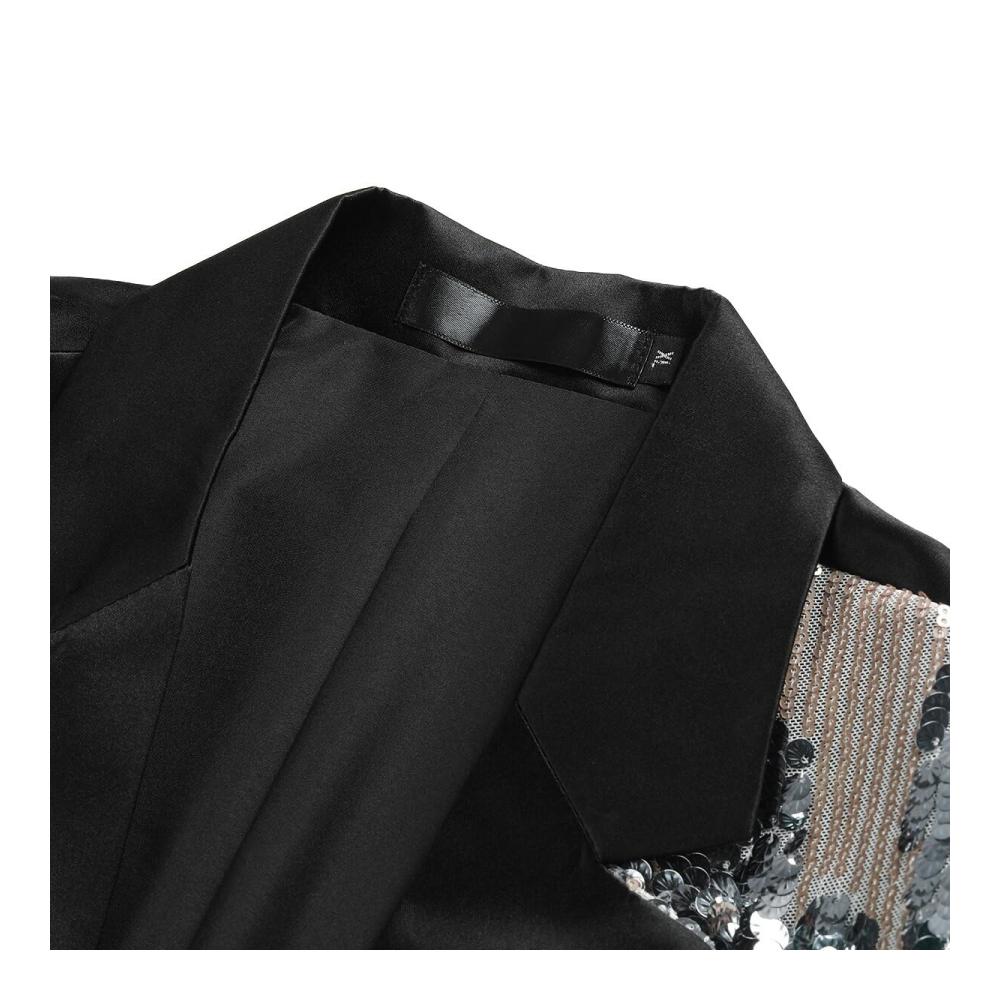 Elegante Herrenanzüge Perfekter Slim Fit für Hochzeiten & Partys - Pailletten-Detail 2-teilig mit Jacke und Hose. Stilvoll und passgenau