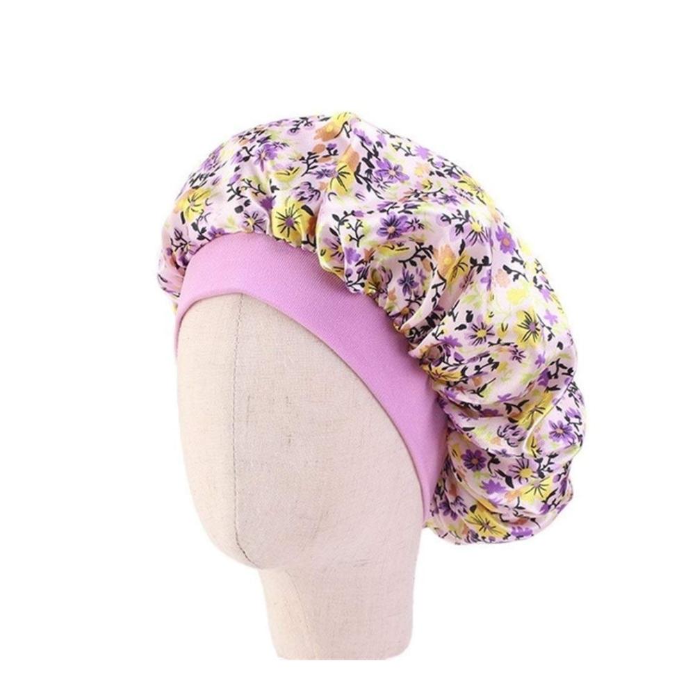 Entspannter Schlaf für Kinder Satin Turban-Haube für Mädchen & Jungen - Trockene Haarkappe für süße Träume - Bequeme Nachtmütze mit breiter Krempe - Ideale Schlafmütze - Kinder Accessoires