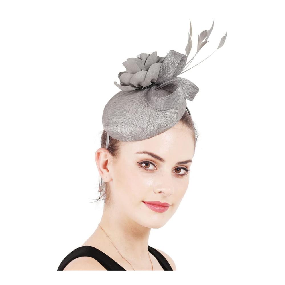 Eleganter Damen Fascinator 4-lagig mit Blumen und Schleifen - Perfekter Haarschmuck für Hochzeiten Partys und besondere Anlässe