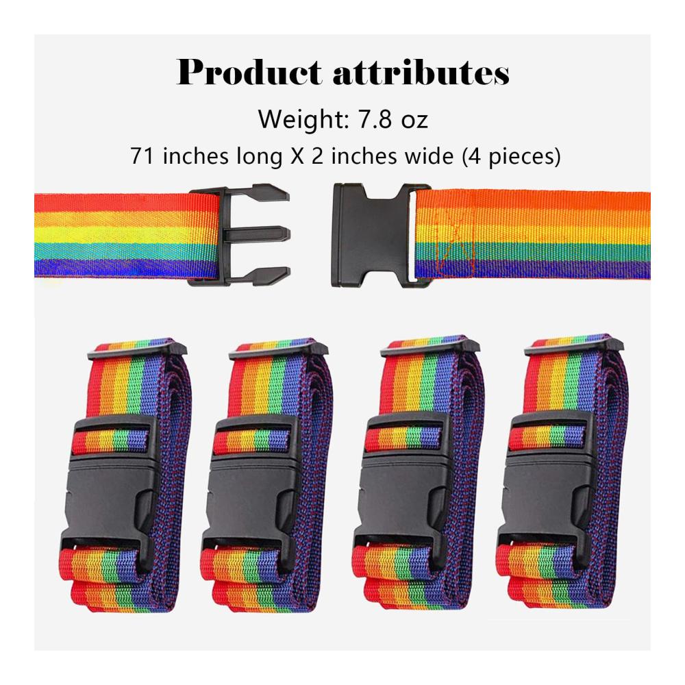 Entspanntes Reisen mit Stil 4er-Set Hochwertige Gurte & Riemen für Koffer - Sicherer Halt einfache Identifizierung & Schutz vor Beschädigungen! Ideale Begleiter für Ihre Reisen