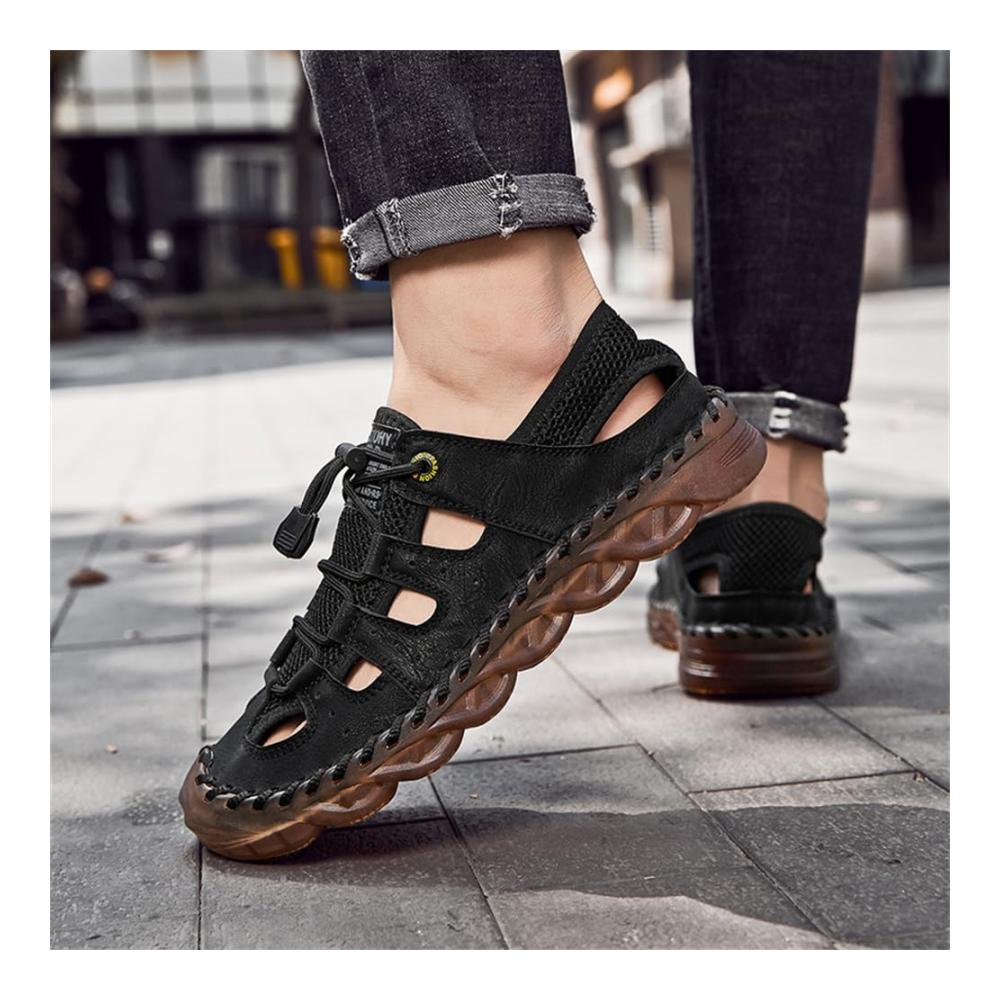 Erlebe den ultimativen Outdoor-Sommer mit Sport- & Outdoorsandalen Herren Leder Sandalen für Strand Trekking und mehr! Bequem stabil und stylish