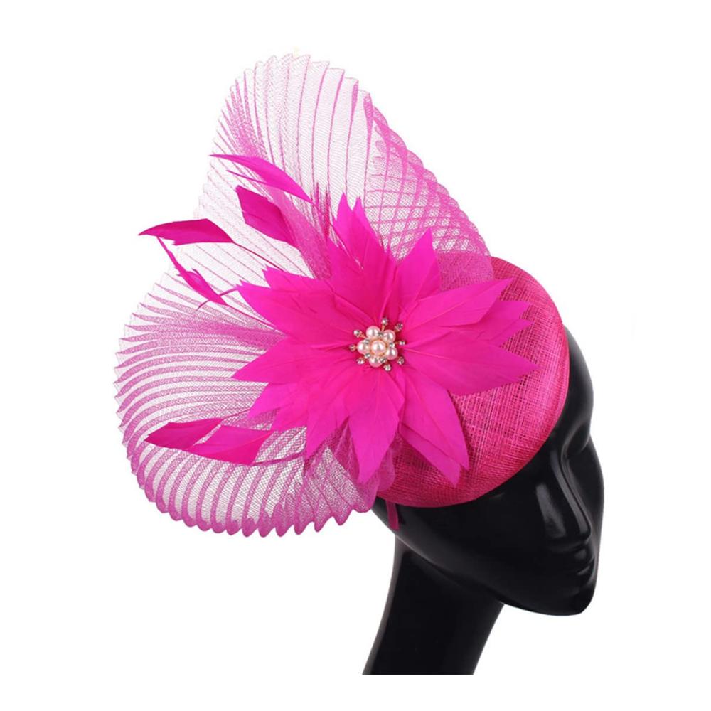 Eleganter Fascinator Hut mit Mesh für Damen - Stilvolle Baskenmütze mit Federn - Perfektes Accessoire für besondere Anlässe - Exquisite Haar-Accessoires