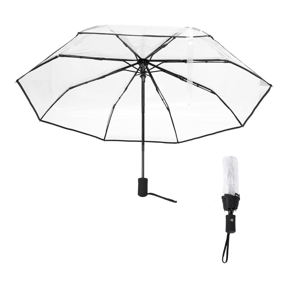 Kompakter Transparenter Automatischer Taschenschirm für Frauen und Männer – Winddicht Sonnen- und Regenschutz – Leicht zu Falten und Tragen – Stilvoll und Funktional – Ideal für Unterwegs