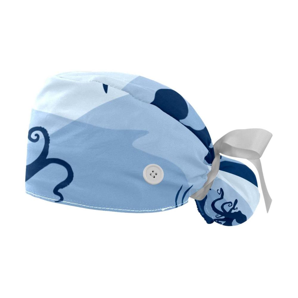 Stylische Baseball Caps Verstellbare Arbeitskappen mit Knopf für Frauen - 2er Pack Cartoon-Design mit Pferdeschwanz-Beutel-Hüten in Blau