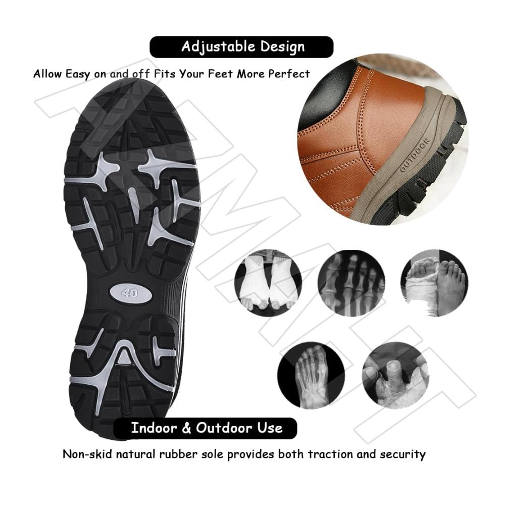 Ultimativer Komfort für jedes Abenteuer Herren Trekking- & Wanderschuhe aus echtem Leder wasserdicht atmungsaktiv mit Memory-Schaum ideal zum Wandern Laufen und Gehen. Braun Größe 39/245mm