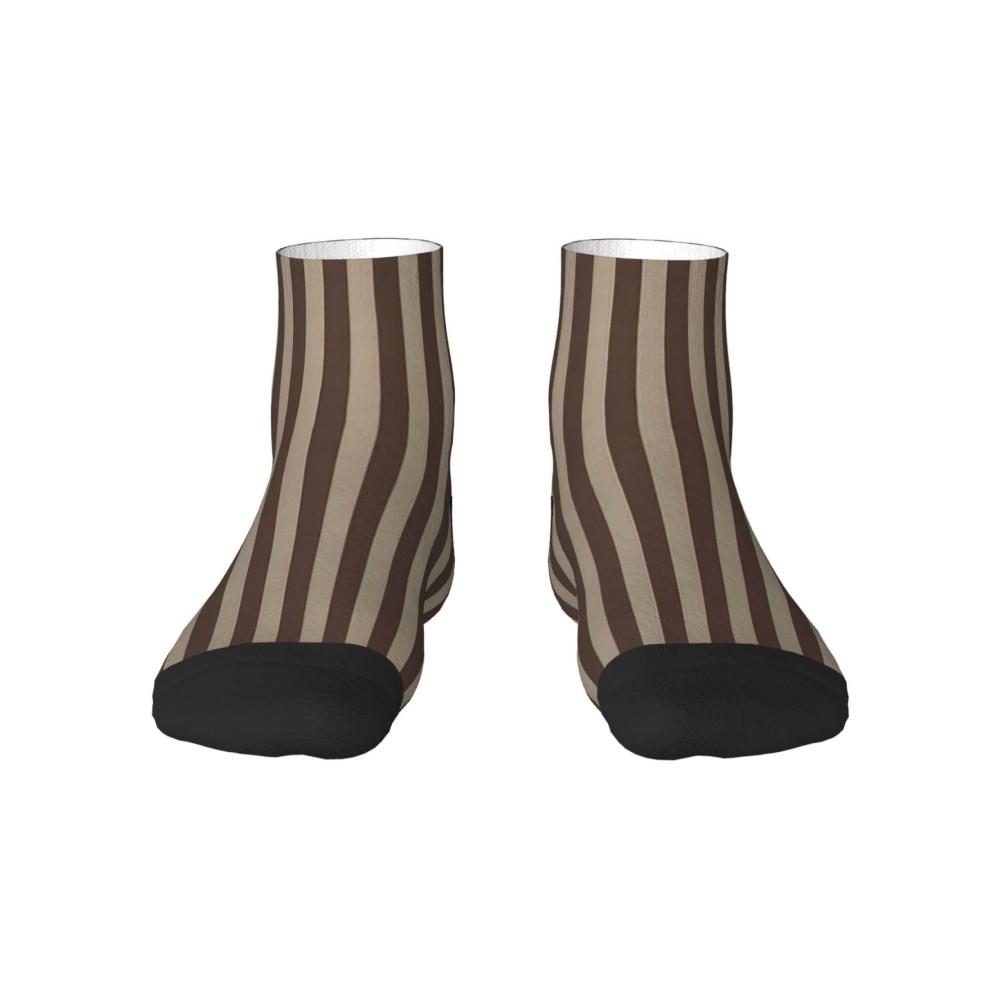 Trendige Knöchelsocken für Damen und Herren - Bequeme Einheitsgröße mit modischen braunen Streifen - Perfekte Socken für jeden Anlass