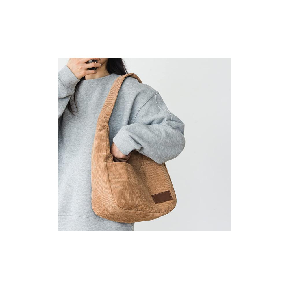 Entdecken Sie den ultimativen Stil mit unserer Damen Cord Schultertasche in Khaki - Perfekte Kombination aus Funktion und Mode für Ihren Alltag