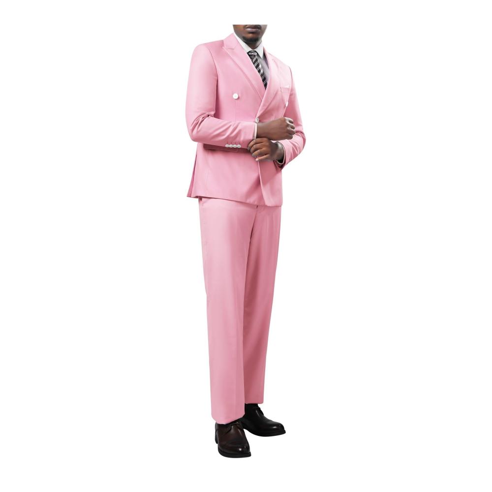 Eleganter Herrenanzug Zweiteiliger Slim Fit Zweireiher mit Peak Revers - Perfekt für Hochzeit und Business