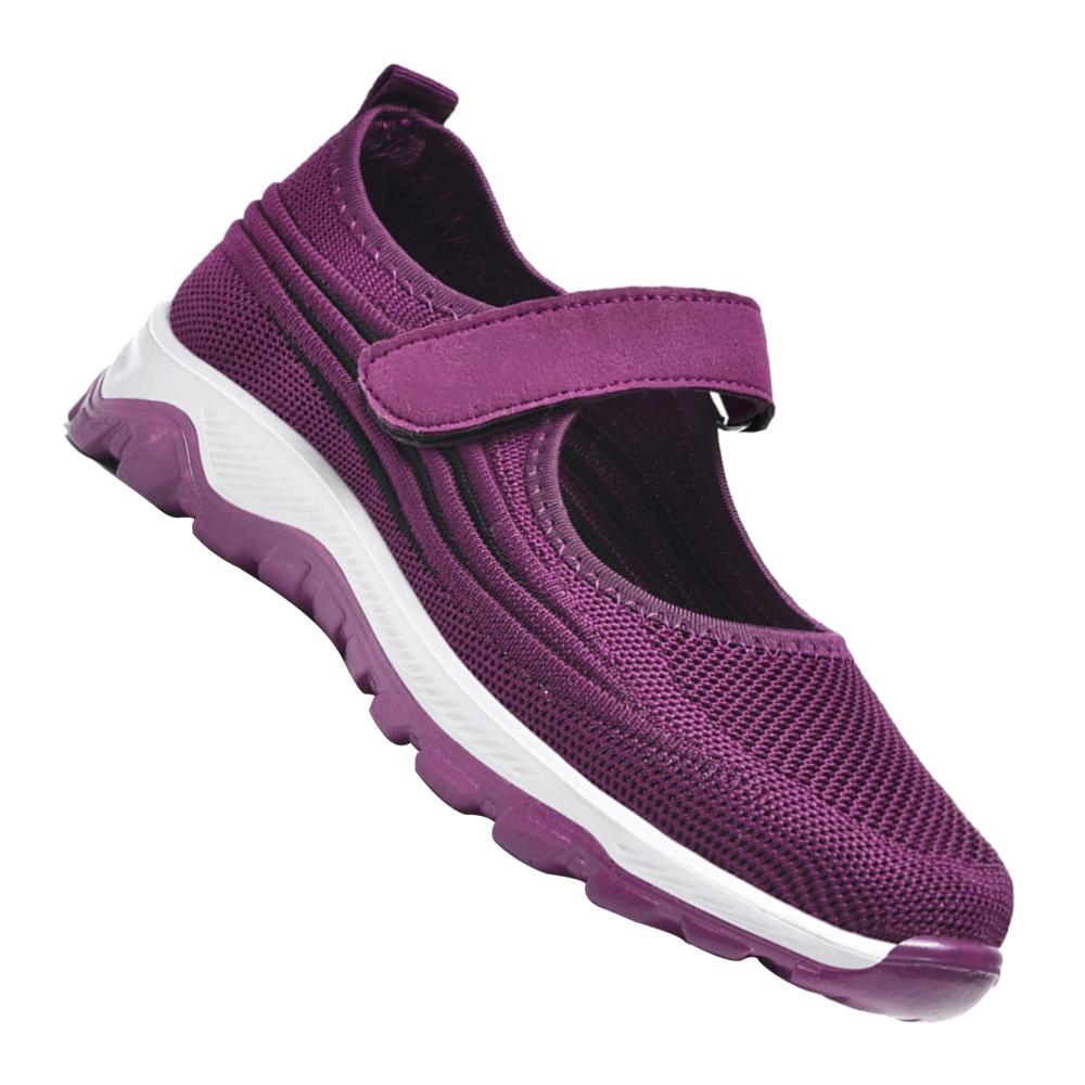 Leichte Walkingschuhe für Damen Orthopädisch Atmungsaktiv Verstellbarer Klettverschluss Air Cushion Technologie - Ideale Diabetiker Schuhe
