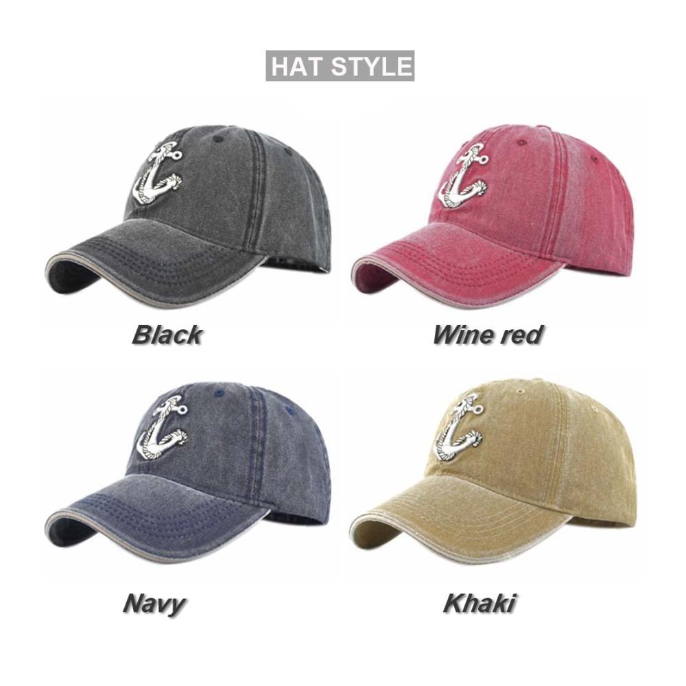 Entdecke den Charme des Vintage Verstellbare Baseball Caps mit Ankerstickerei auf gewaschenem Denim. Perfekter Sonnenschutz aus 100% Baumwolle für Männer & Frauen. Hol dir dein Stück Nostalgie