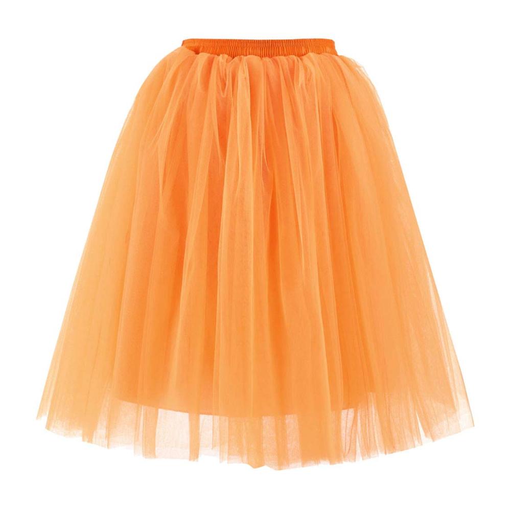 Eleganter Damen Tüllrock für Karneval Retro 50er 3-Schichten Rockabilly Hohe Taille Tutu Tanz & Hochzeit Midirock