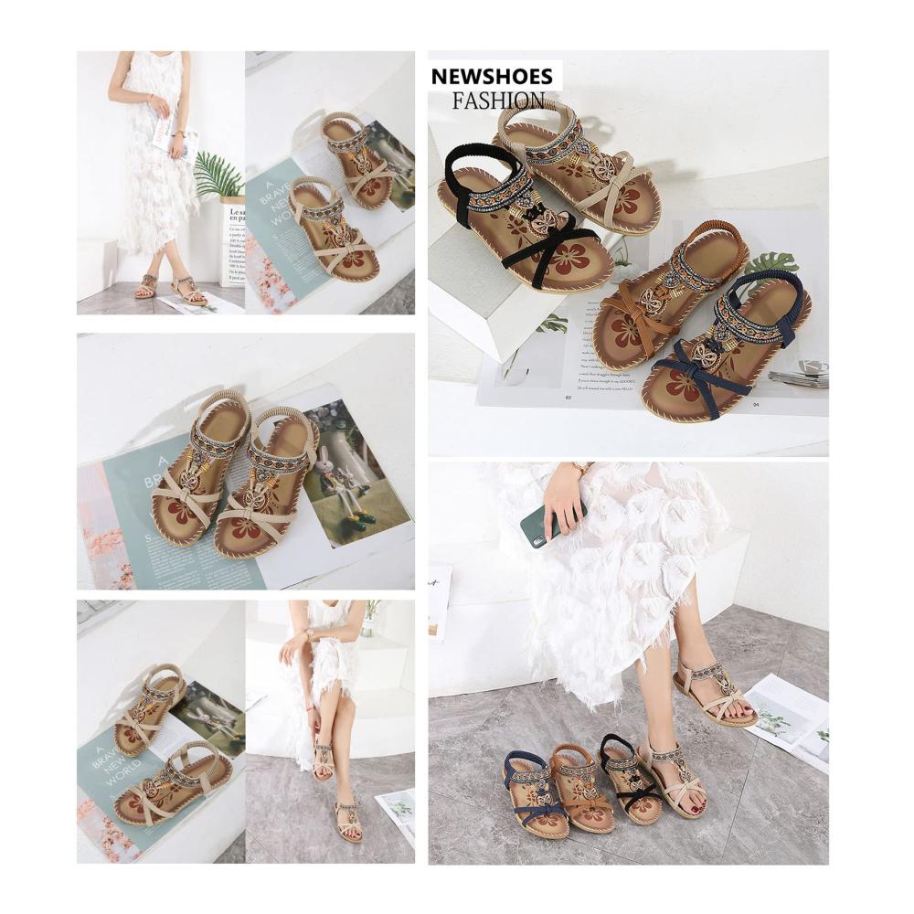 Damen Sandalen Sommer Plattform Open-Toe Retro Comfy Schuhe - Bequeme Beach Sandalen für Frauen - Stilvoll und Luftig - Trendy Strandsandalen für den Sommer - Damenmode