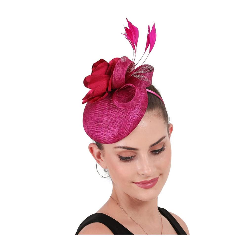 Eleganter Damen Fascinator 4-lagig mit Blumen und Schleifen - Perfekter Haarschmuck für Hochzeiten Partys und besondere Anlässe