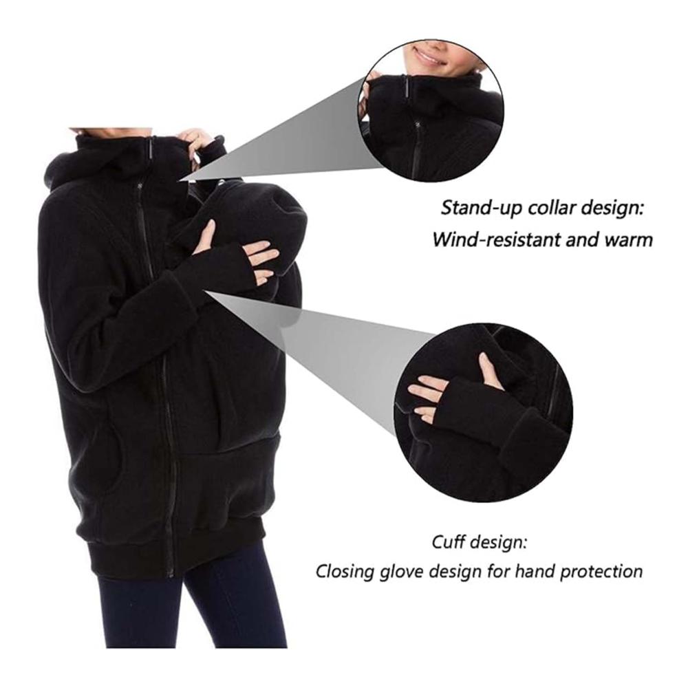 Entdecke den ultimativen Komfort Multifunktionsjacke für Mama & Baby! 3-in-1 Känguru Softshell Fleece & Umstandsjacke warm & weich perfekt für Herbst & Winter