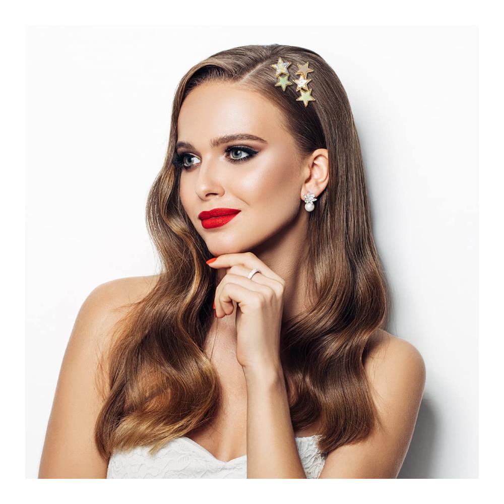Entdecken Sie den Glamour 6er-Set Gold/Silber Haarspangen mit strassbesetzten Sternen - Elegante Vintage-Cluster-Designs für Frauen und Mädchen - Rutschfest und stilvoll für perfektes Haarstyling