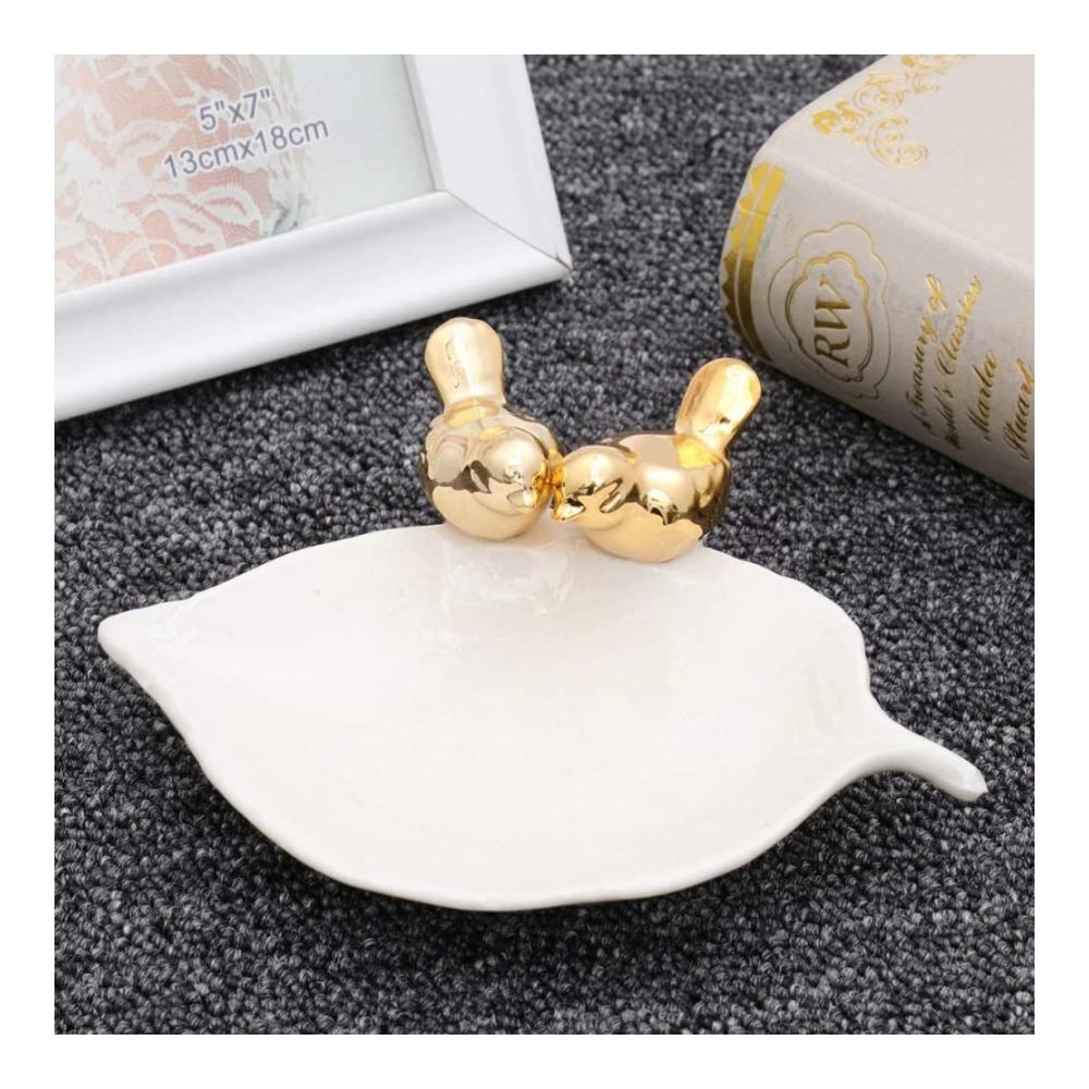 Elegantes Schmucktablett Vintage Vogel Keramik Tablett für Ohrringe Ringe und mehr – Praktisch und dekorativ perfekt für Ihre Schmuckkollektion