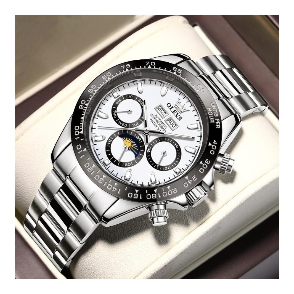 Erweitern Sie Ihre Sammlung mit stilvollen Armbanduhren PTTCC TTYXX Herrenuhr mit vielseitigem Zifferblatt und präzisem mechanischem Uhrwerk (Farbe Weiß