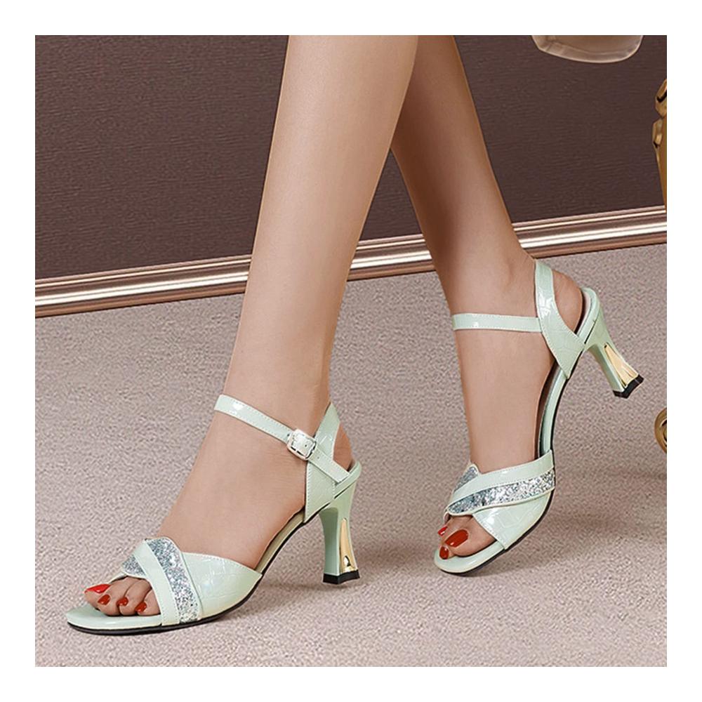 Sport Sandalen & Folien für Damen | Bequeme Keilabsatz Sandalen mit Strass | Sommer Pumps in Blau für Frauen | Modische Fish Mouth Sandalen | Leichte Damenschuhe für den Sommer