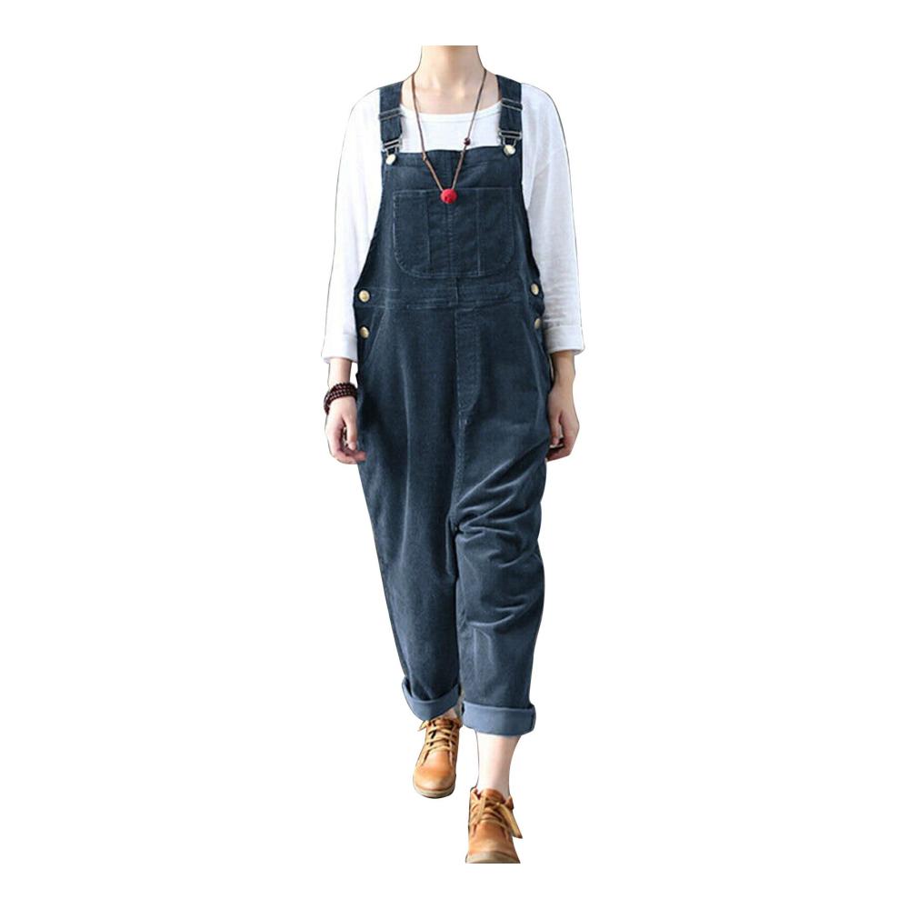 Trendiger Damen-Jumpsuit für den täglichen Gebrauch & Schule Ärmelloser Overall in Blau 4XL mit großen Taschen & bequemer Passform für Studenten