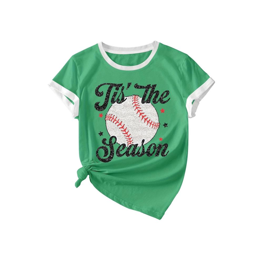 Das Saison Baseball-T-Shirt Perfekt für Softball-Fans! Damen Baseball-Shirt - lässig niedlich & grafisch. Kurzärmeliges Softball-Shirt für Damen ein Must-Have