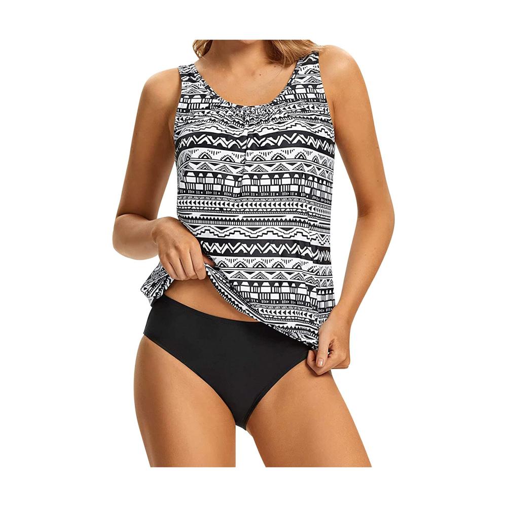 Erfrischender Stil Damen Tankini-Set mit Shorts für sommerliche Schwimmabenteuer - Zweiteiliger Badeanzug für ultimativen Komfort und Stil - Ideal für Strandtage und Poolpartys