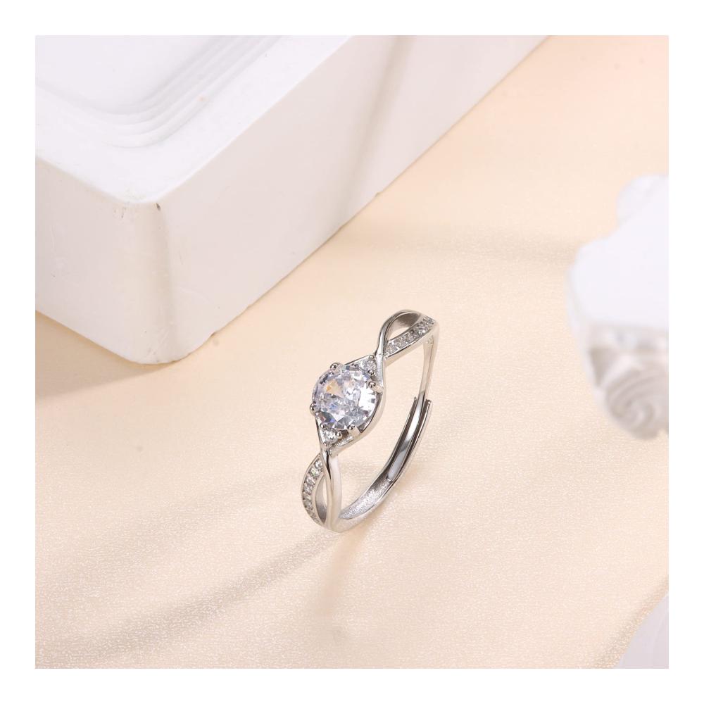 Eleganter 925 Sterling Silber Zirkonia Damenring - Schmuckstück für Hochzeit Verlobung & Alltag | Edler Silberring mit funkelnden Steinen - Exquisite Handwerkskunst für unvergessliche Momente