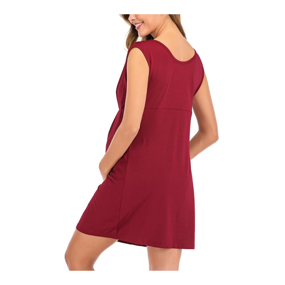 Entzückendes Damen Umstandskleid - Sommerliche Eleganz für Schwangerschaft - Ärmelloses Kleid für stilvolle Mütter - Perfekte Kombination aus Komfort und Stil - Ideal für den lässigen Look