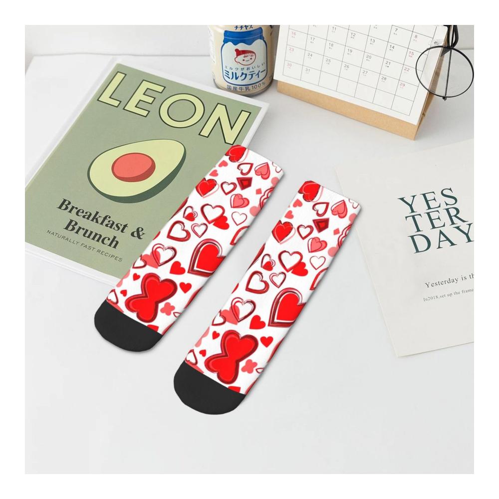 Komfortable Knöchelsocken für Erwachsene mit stilvollen Designs – Romantisches Rot Unisex One Size Ideales Geschenk für Damen und Herren